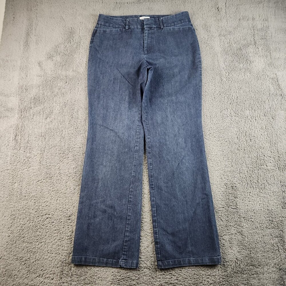 Dockers Metro Pant Womens 6 Med Blue Ideal Fit Mid Rise Flare Leg Casual Trouser